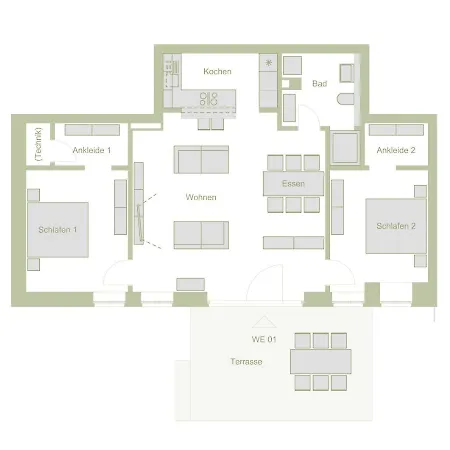 Schleiferei Zwei, 1 Apartman
